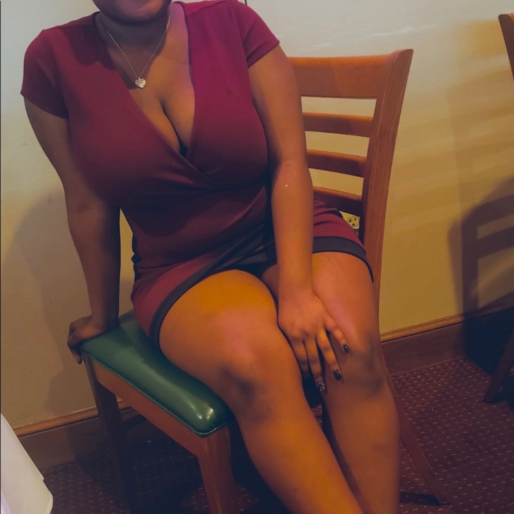 Burgundy and black dress